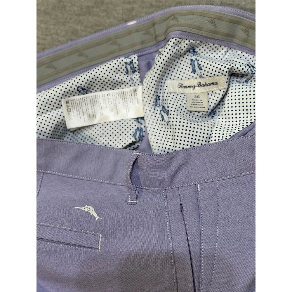 Tommy Bahama Mens 36 Lavender Performance Golf Shorts Purple Chino Marlin